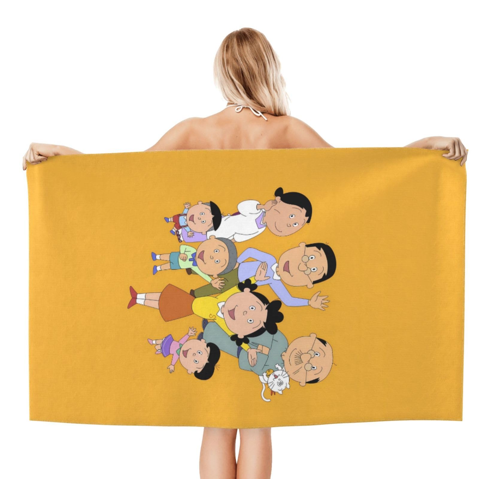 Amazon｜サザエさんバスタオル マイクロファイバー 吸水 速乾 耐久性